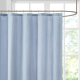 Panache Pieced & Embroidered Shower Curtain - Blue